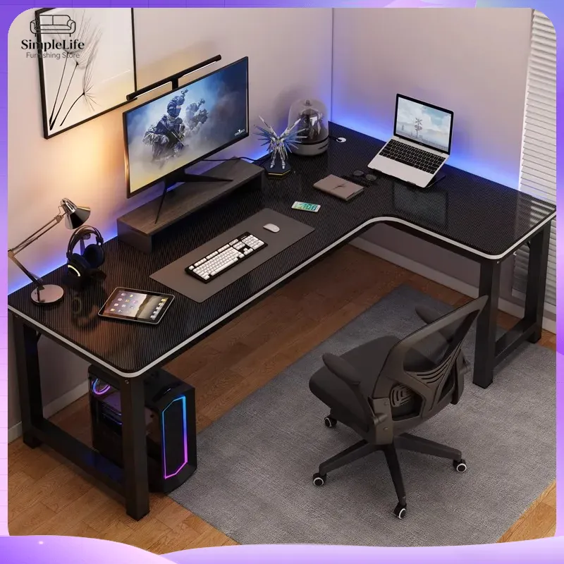 Desk Setup Monitor And Laptop - Scrivania da Gaming ad Angolo, Scrivania