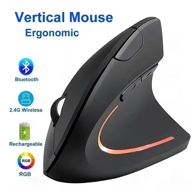 Ergonomic Desk Setup Keyboard - Mouse verticale ergonomico compatibile con Bluetooth