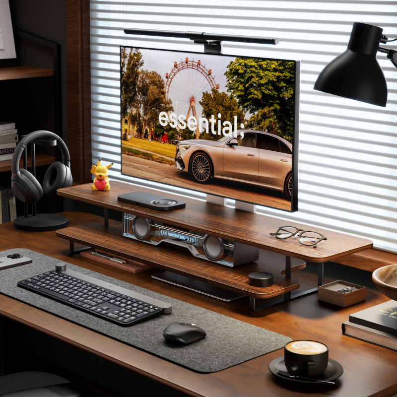 Supporto per Monitor in Legno  - Desk Setup Monitor And Laptop recensione e prezzo
